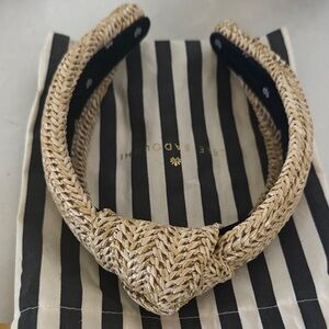 Lele Sadoughi Woven Beige Headband